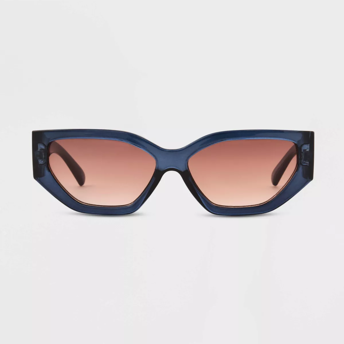 Women's Shiny Plastic Rectangle Sunglasses