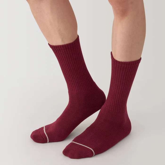 Right Angle Warm Cotton Blend Thick Crew Socks